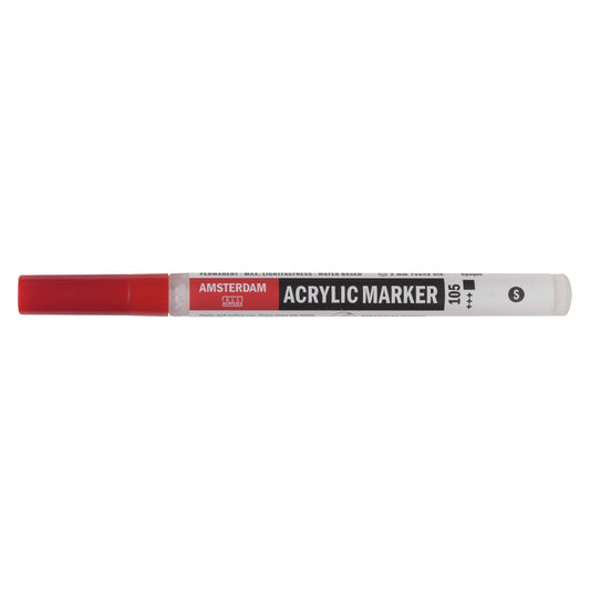 Amsterdam Acrylic Marker 105 Titanium White - Small 2mm Round Nib - theartshop.com.au