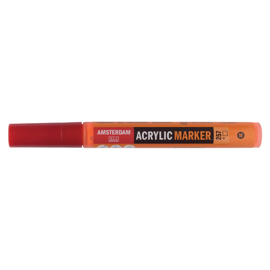 Amsterdam Acrylic Marker 257 Reflex Orange - Medium 4mm Round Nib - theartshop.com.au