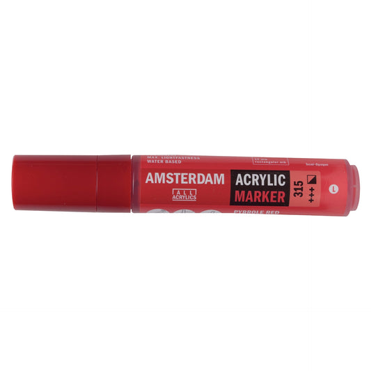 Amsterdam Acrylic Marker 315 Pyrrole Red - Large 15mm Rectangular Nib - theartshop.com.au