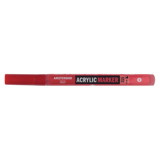 Amsterdam Acrylic Marker 315 Pyrrole Red - Small 2mm Round Nib - theartshop.com.au