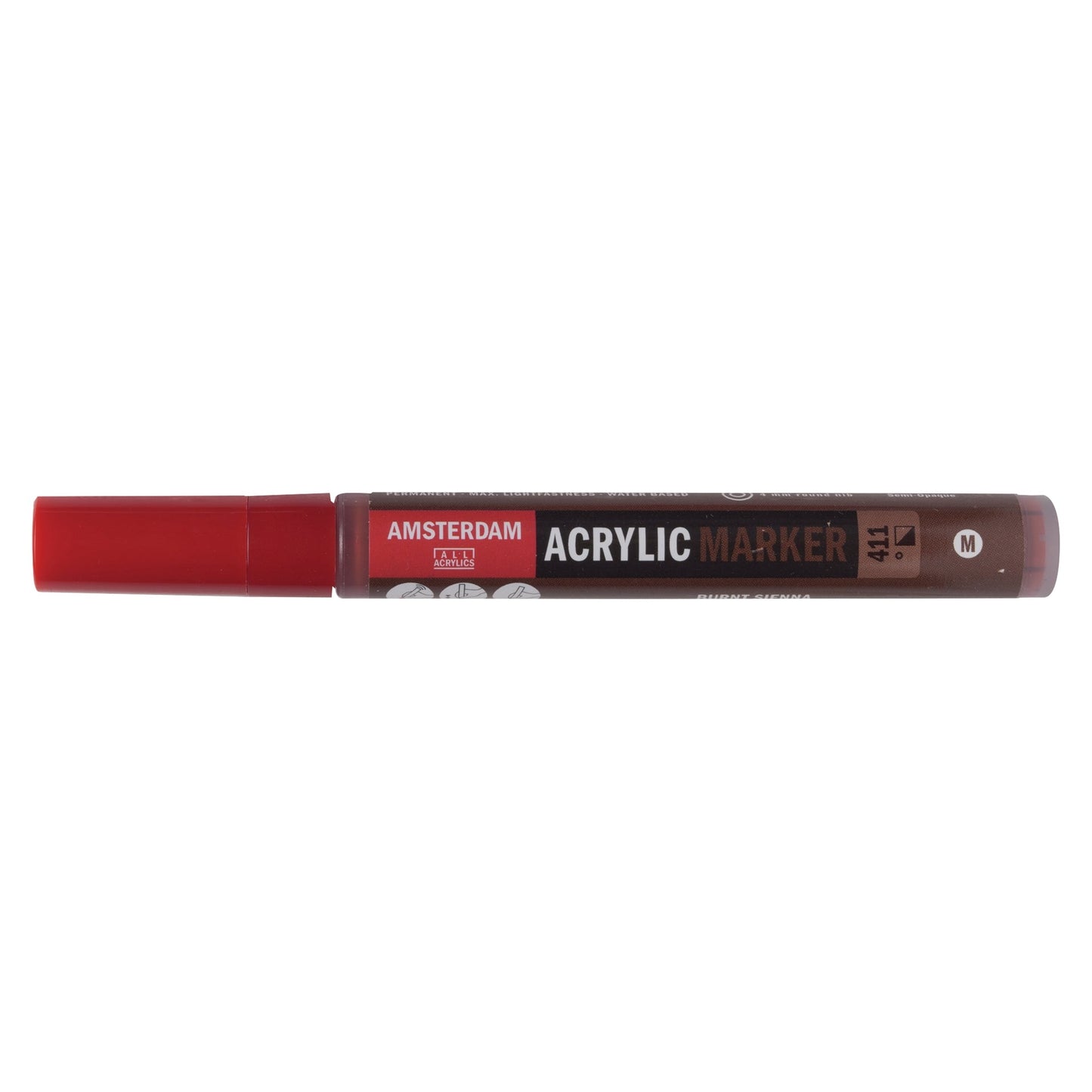 Amsterdam Acrylic Marker 411 Burnt Sienna - Medium 4mm Round Nib - theartshop.com.au