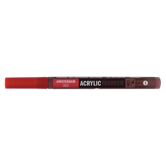 Amsterdam Acrylic Marker 411 Burnt Sienna - Small 2mm Round Nib - theartshop.com.au