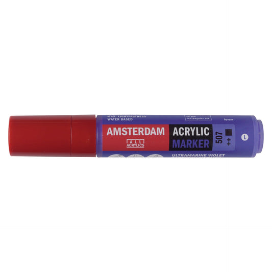 Amsterdam Acrylic Marker 507 Ultramarine Violet - Large 15mm Rectangular Nib - theartshop.com.au