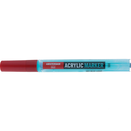 Amsterdam Acrylic Marker 551 Sky Blue Light - Medium 4mm Round Nib - theartshop.com.au