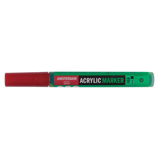 Amsterdam Acrylic Marker 618 Permanent Green Light - Medium 4mm Round Nib - theartshop.com.au