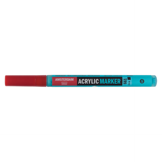 Amsterdam Acrylic Marker 661 Turquoise Green - Small 2mm Round Nib - theartshop.com.au