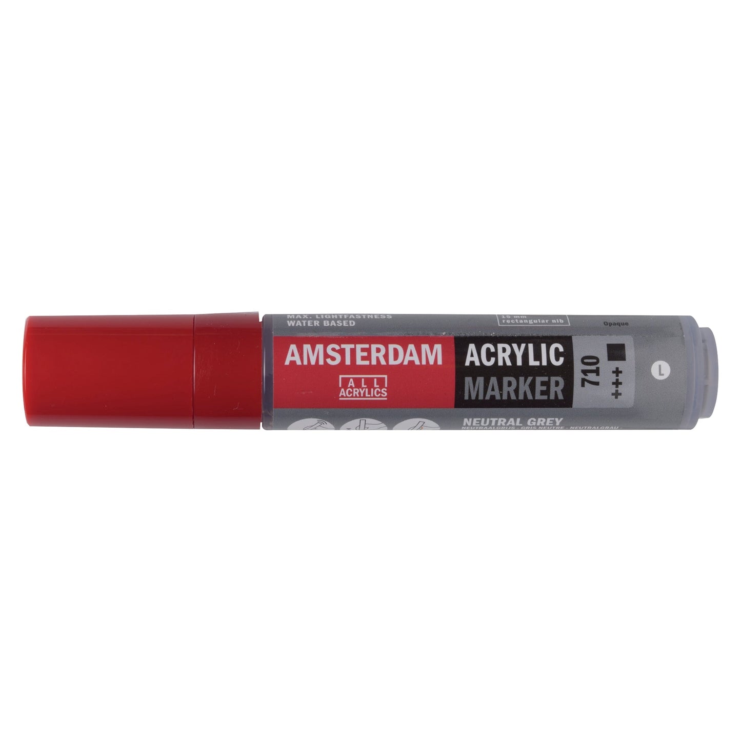 Amsterdam Acrylic Marker 710 Neutral Grey - Large 15mm Rectangular Nib - theartshop.com.au