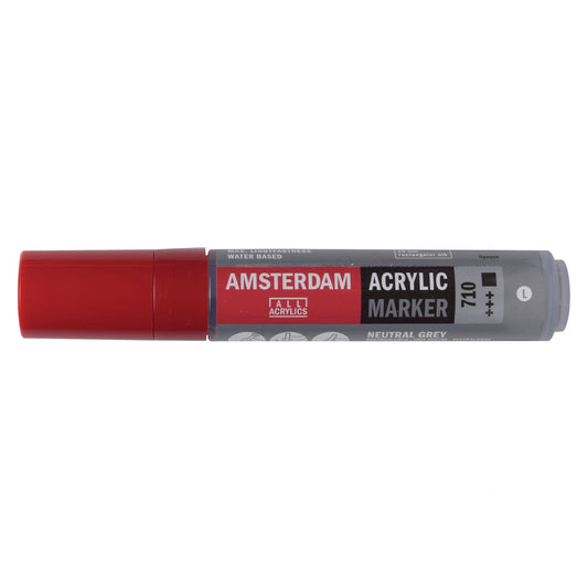 Amsterdam Acrylic Marker 710 Neutral Grey - Large 15mm Rectangular Nib - theartshop.com.au