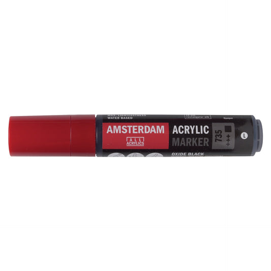 Amsterdam Acrylic Marker 735 Oxide Black - Large 15mm Rectangular Nib - theartshop.com.au