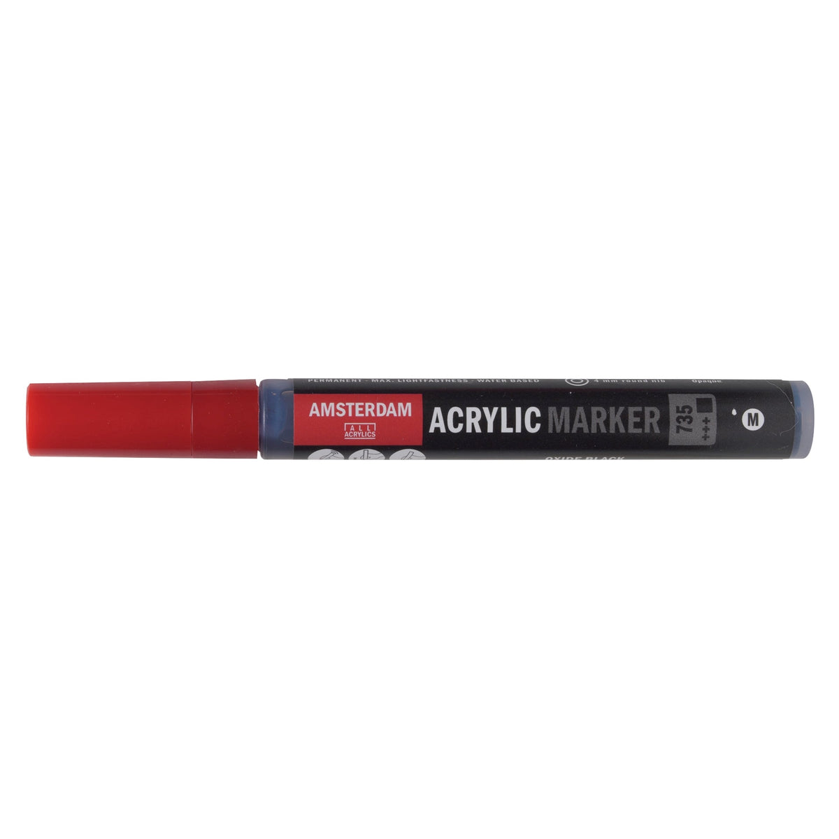 Amsterdam Acrylic Marker 735 Oxide Black - Medium 4mm Round Nib - theartshop.com.au