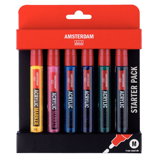 Amsterdam Acrylic Marker Starter Pack - 6 Colours - theartshop.com.au
