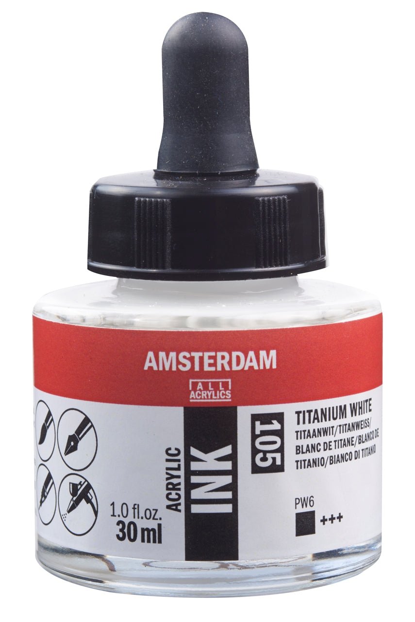 Amsterdam Ink 30ml 105 Titanium White - theartshop.com.au
