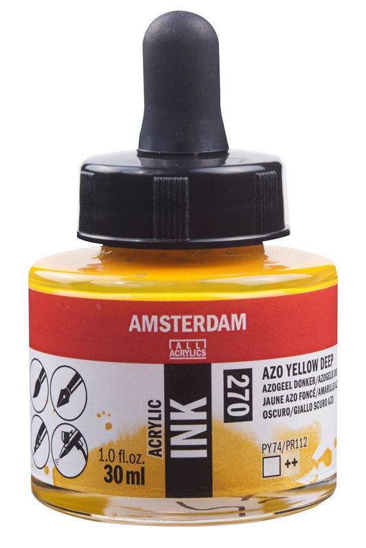 Amsterdam Ink 30ml 270 Azo Yellow Deep - theartshop.com.au