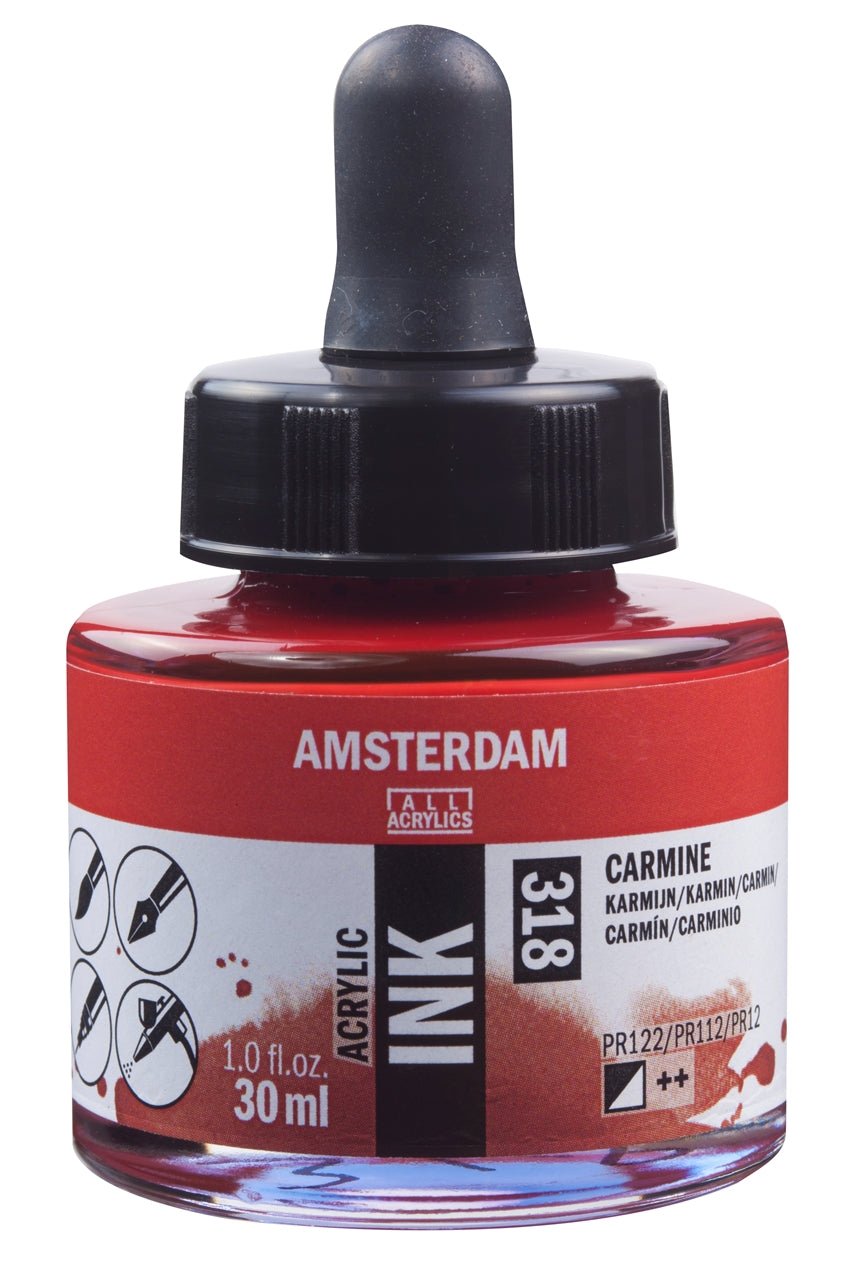 Amsterdam Ink 30ml 318 Carmine - theartshop.com.au
