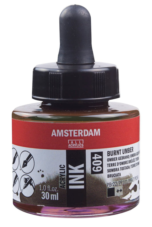 Amsterdam Ink 30ml 409 Burnt Umber - theartshop.com.au