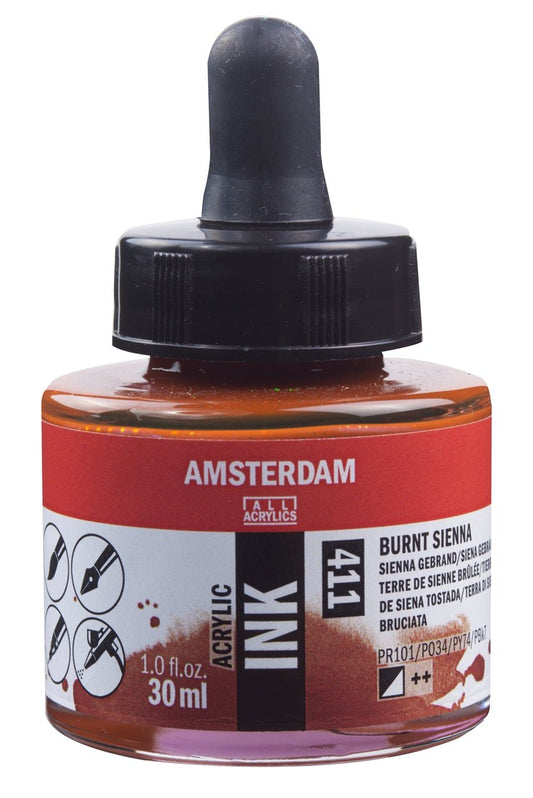 Amsterdam Ink 30ml 411 Burnt Sienna - theartshop.com.au