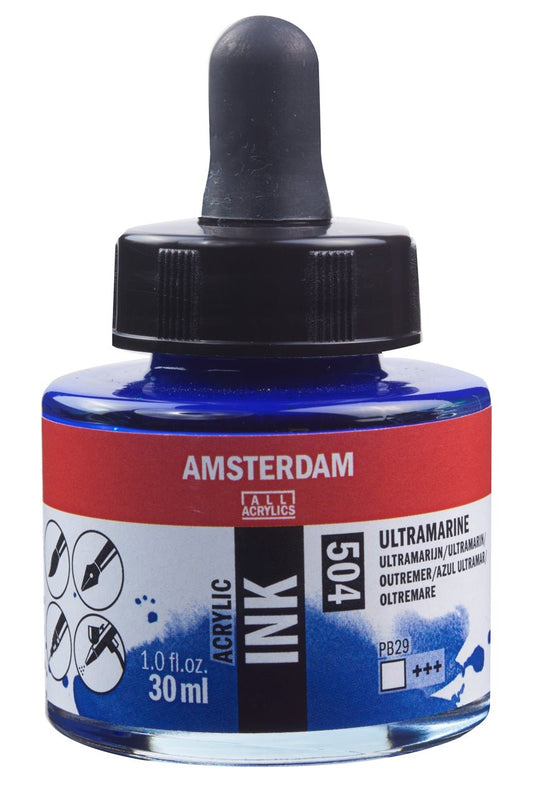 Amsterdam Ink 30ml 504 Ultramarine - theartshop.com.au