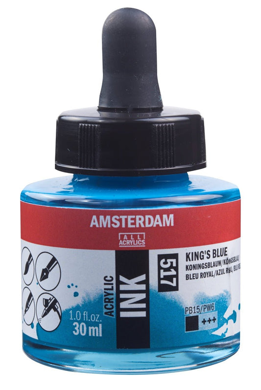 Amsterdam Ink 30ml 517 King's Blue - theartshop.com.au