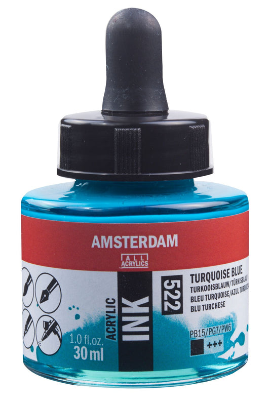 Amsterdam Ink 30ml 522 Turquoise Blue - theartshop.com.au