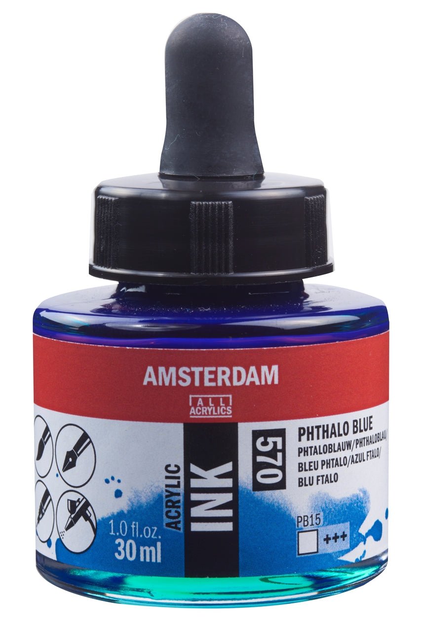 Amsterdam Ink 30ml 570 Phthalo Blue - theartshop.com.au