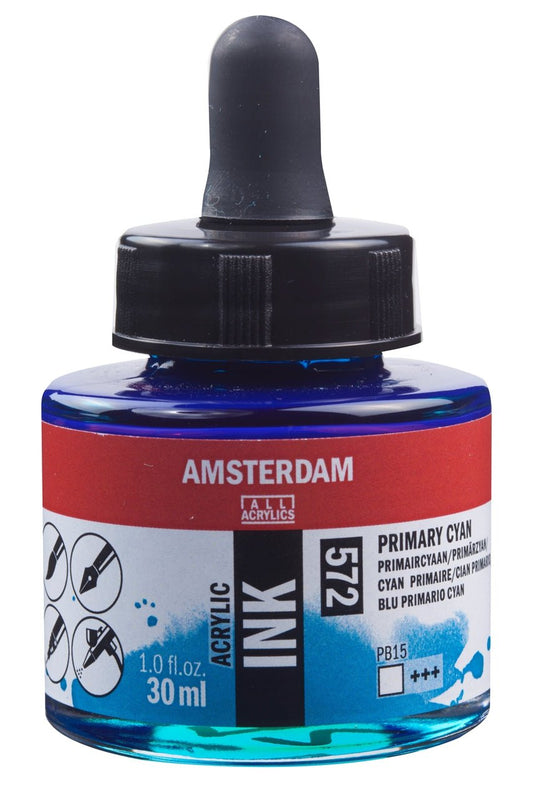 Amsterdam Ink 30ml 572 Primary Cyan - theartshop.com.au