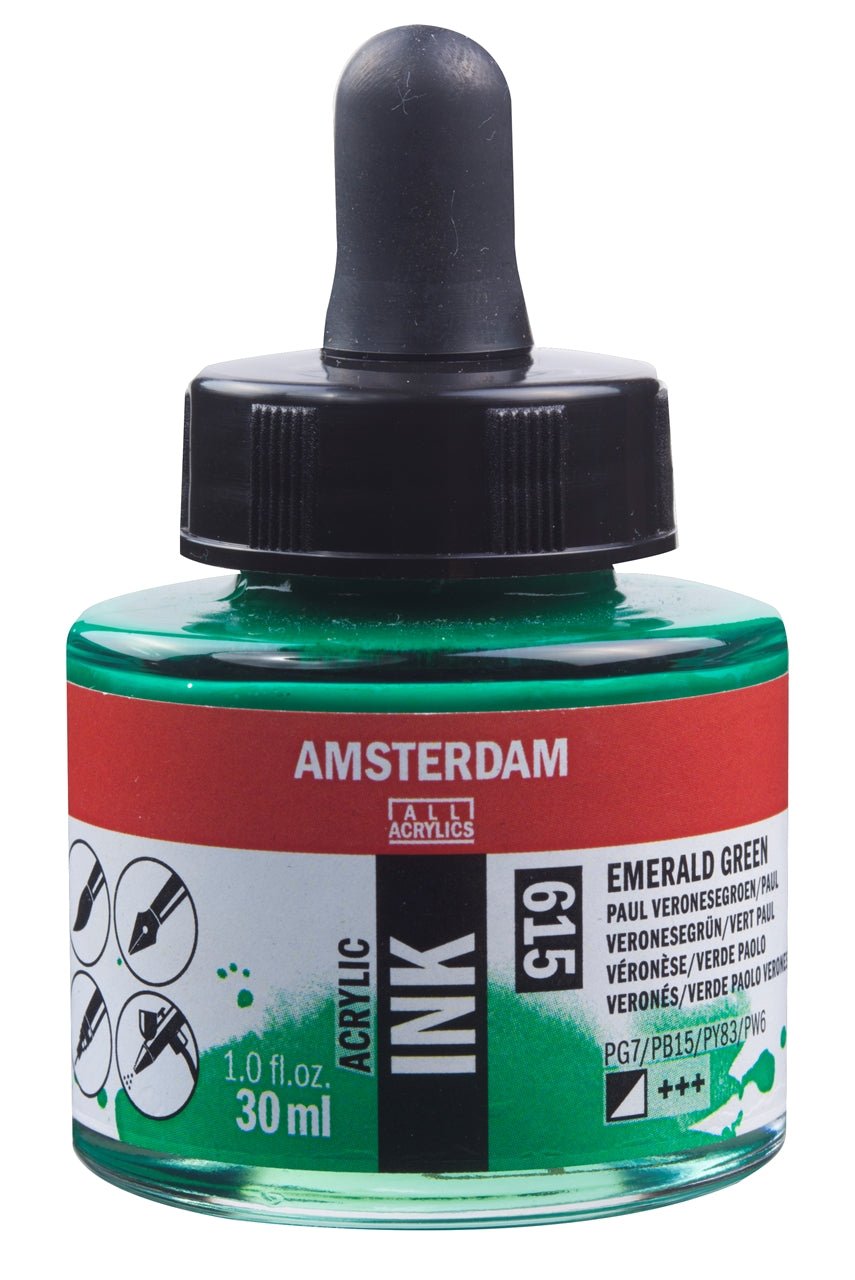 Amsterdam Ink 30ml 615 Emerald Green - theartshop.com.au