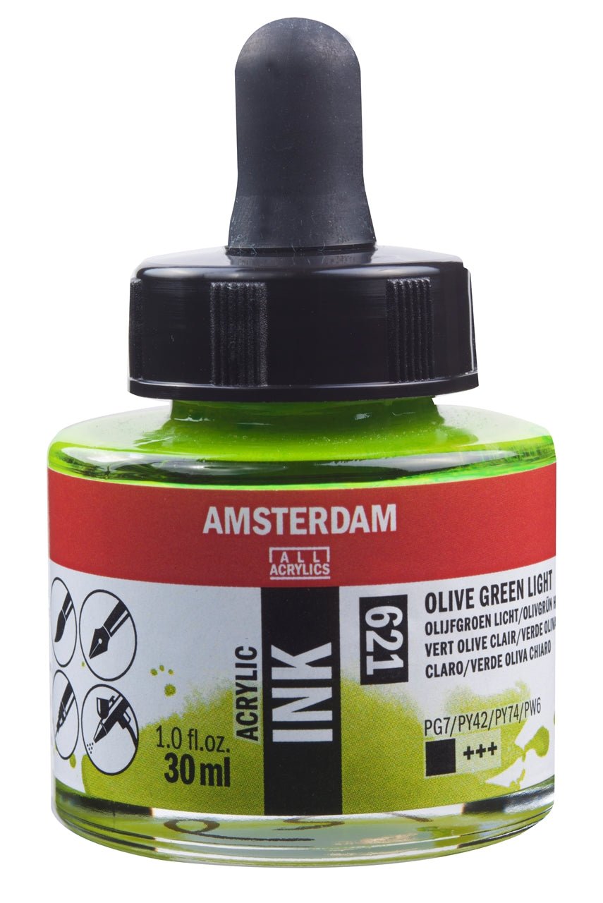 Amsterdam Ink 30ml 621 Olive Green Light - theartshop.com.au