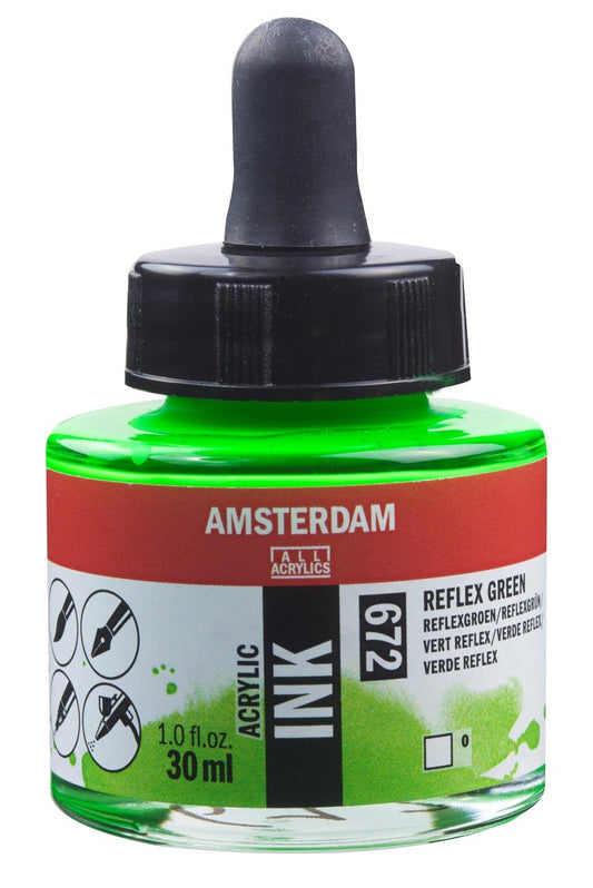 Amsterdam Ink 30ml 672 Reflex Green - theartshop.com.au