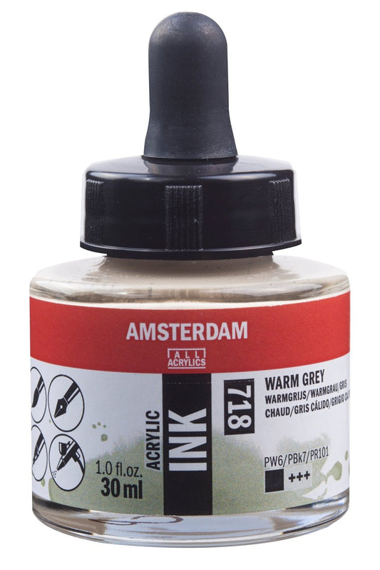 Amsterdam Ink 30ml 718 Warm Grey - theartshop.com.au