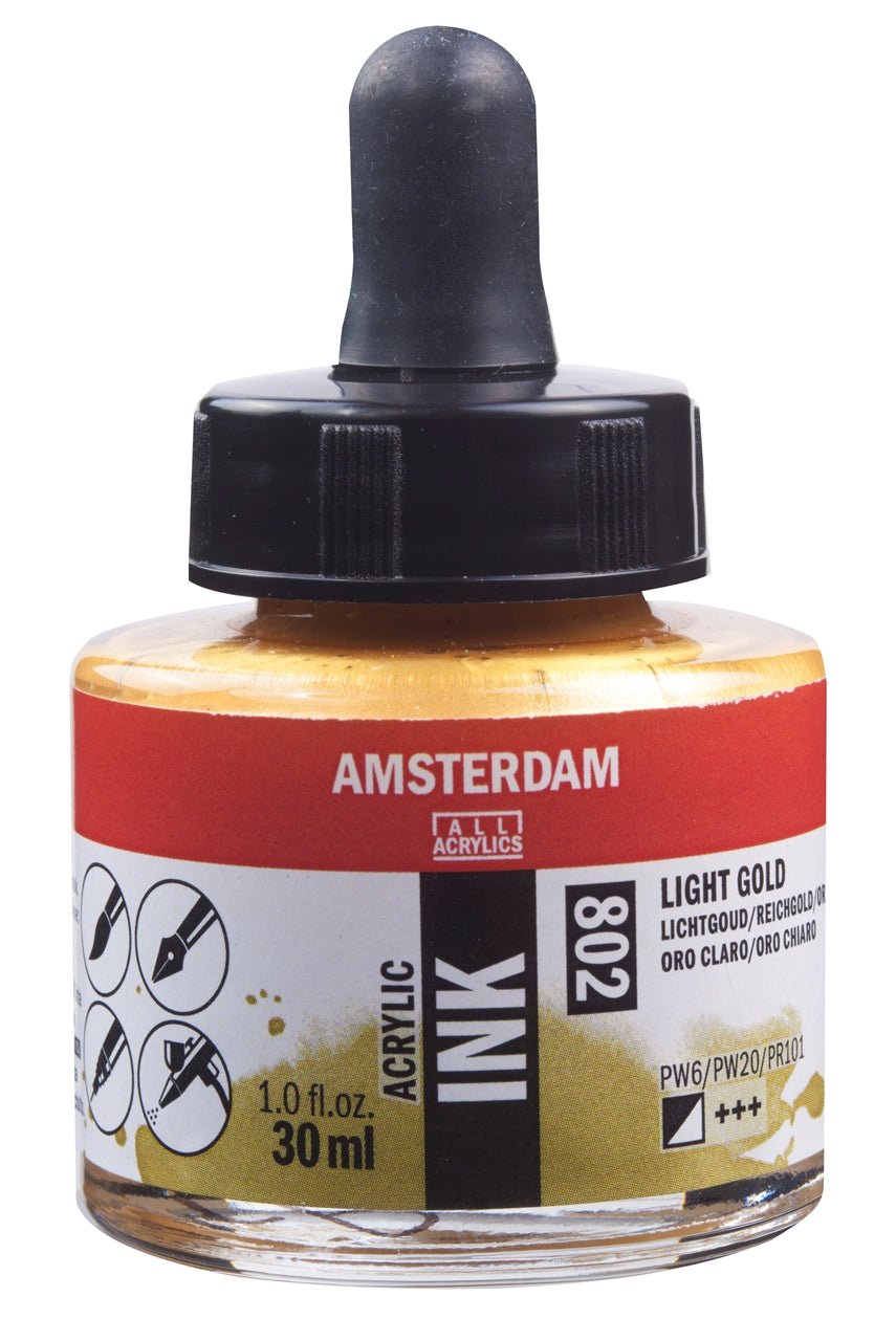 Amsterdam Ink 30ml 802 Light Gold - theartshop.com.au