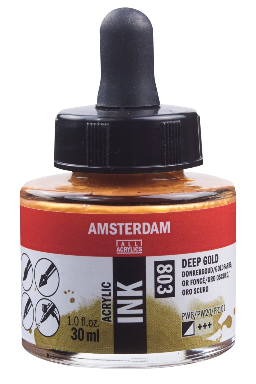 Amsterdam Ink 30ml 803 Deep Gold - theartshop.com.au