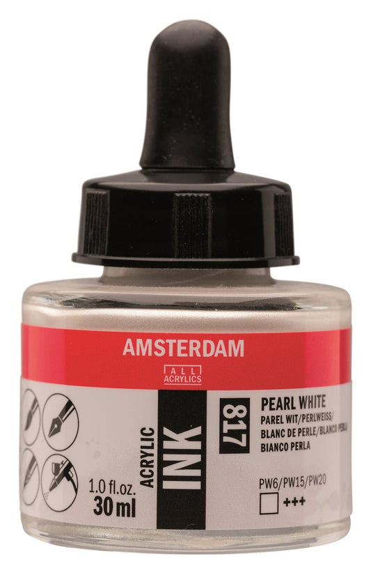 Amsterdam Ink 30ml 817 Pearl White - theartshop.com.au