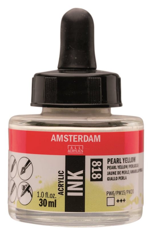 Amsterdam Ink 30ml 818 Pearl Yellow - theartshop.com.au