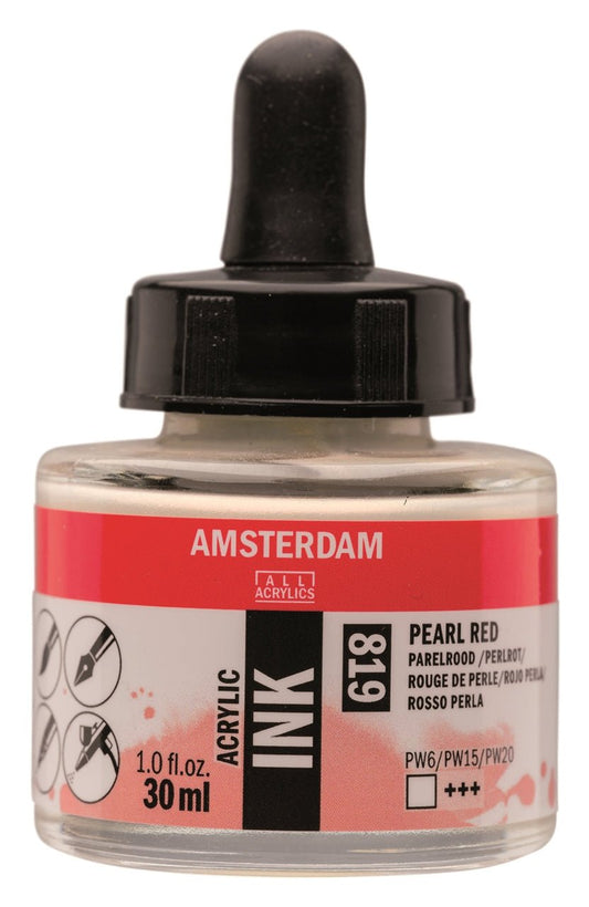 Amsterdam Ink 30ml 819 Pearl Red - theartshop.com.au