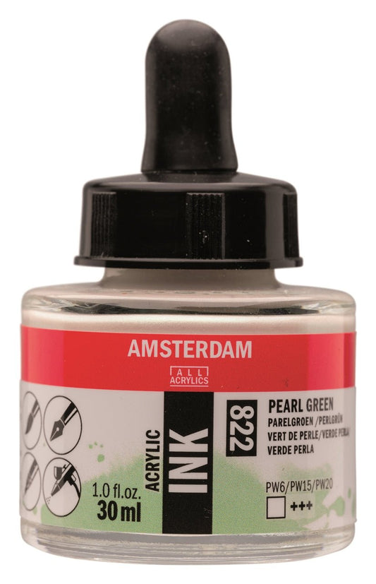 Amsterdam Ink 30ml 822 Pearl Green - theartshop.com.au