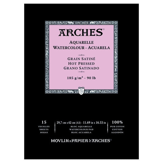 Arches Watercolour Pad HP, 15 Sheets A3 185gsm - theartshop.com.au