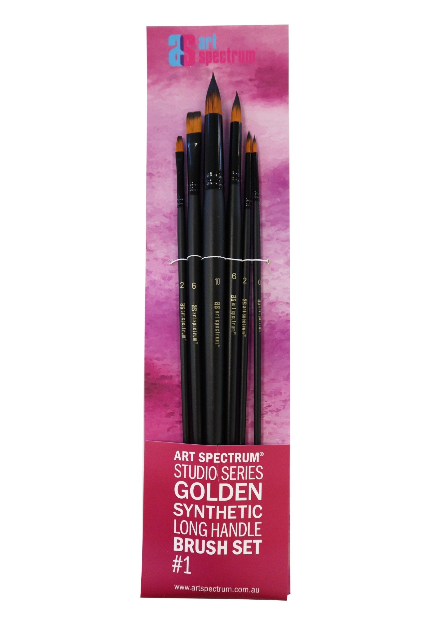 Art Spectrum Studio Series Golden Taklon Synthetic Long Handle Brush Set #1 - theartshop.com.au