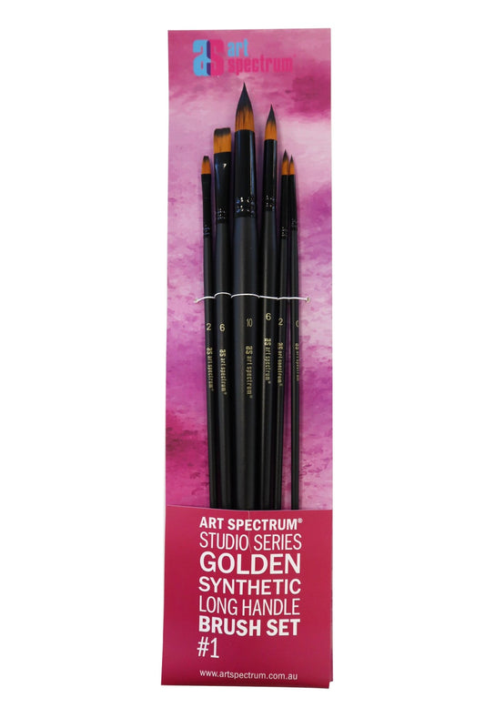 Art Spectrum Studio Series Golden Taklon Synthetic Long Handle Brush Set #1 - theartshop.com.au