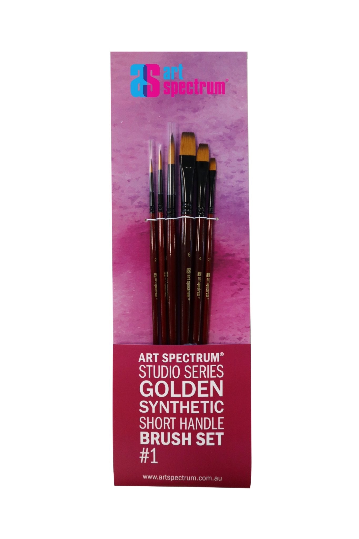 Art Spectrum Studio Series Golden Taklon Synthetic Short Handle Brush Set #1 - theartshop.com.au