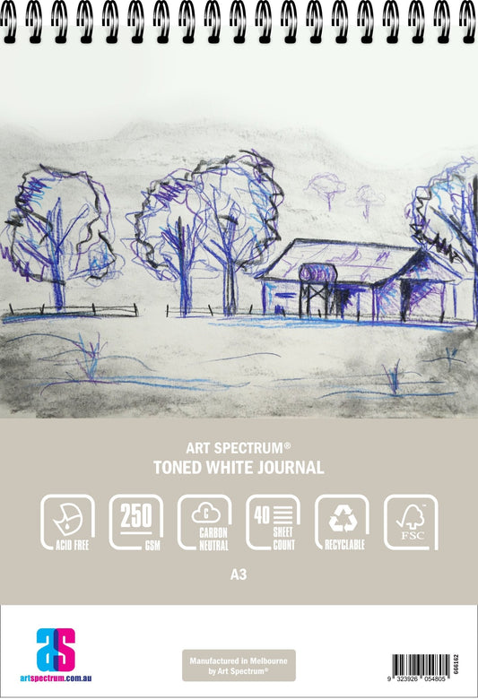 Art Spectrum Toned Journal 40 Sheet 250gsm A3 White - theartshop.com.au