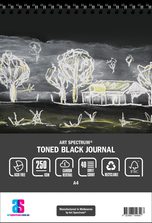 Art Spectrum Toned Journal 40 Sheet 250gsm A4 Black - theartshop.com.au
