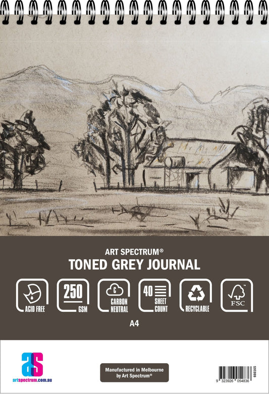 Art Spectrum Toned Journal 40 Sheet 250gsm A4 Grey - theartshop.com.au