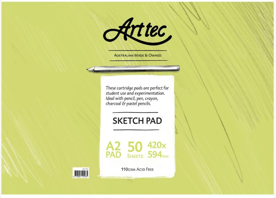Arttec Cartridge Sketch Pad 110gsm A2 - theartshop.com.au