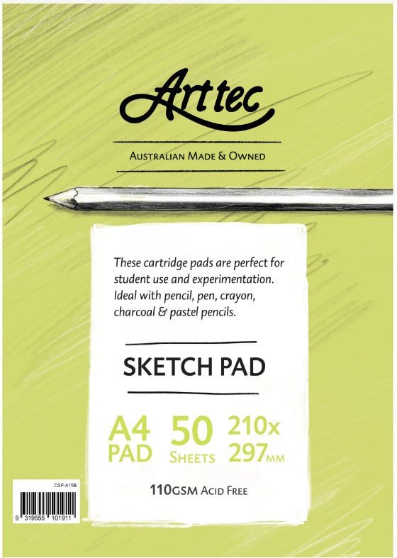 Arttec Cartridge Sketch Pad 110gsm A4 - theartshop.com.au