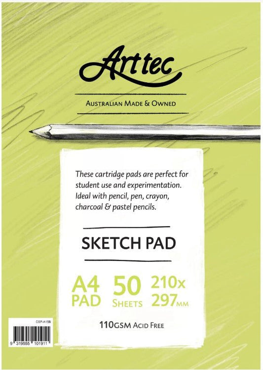 Arttec Cartridge Sketch Pad 110gsm A4 - theartshop.com.au