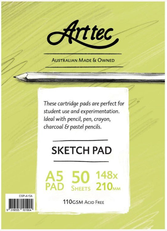 Arttec Cartridge Sketch Pad 110gsm A5 - theartshop.com.au