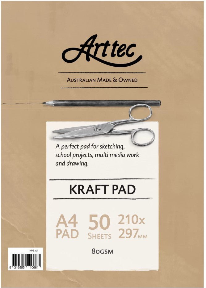 Arttec Kraft Paper Pad 80gsm A4 - theartshop.com.au
