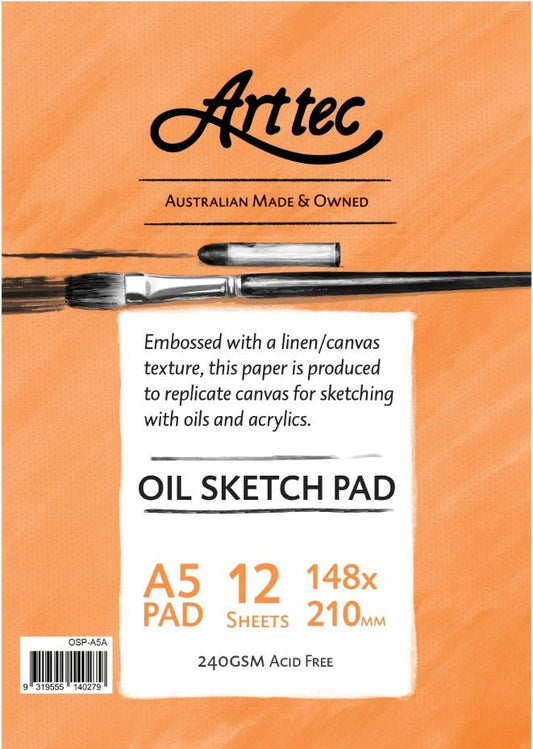 Arttec Oil Sketch Pad 240gsm A5 - theartshop.com.au