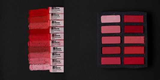 AS Extra Soft Square Pastel Set 10 Reds - theartshop.com.au