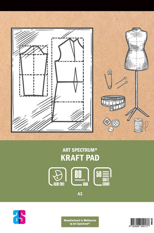 AS Kraft Pad A3 80gsm - 50 Sheets - theartshop.com.au